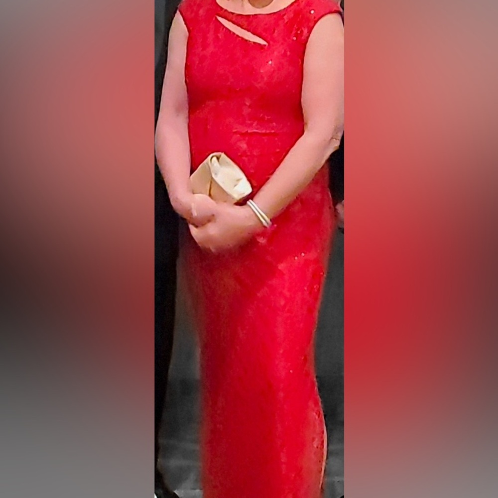 formal red gown